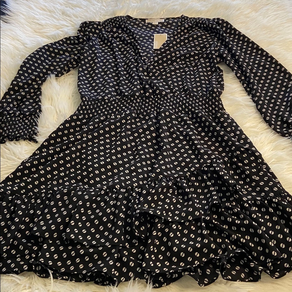 Michael Kors Black and White Patterned Long Sleeve Dress size XL brand new - Picture 7 of 10